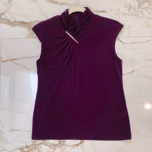 Calvin Klein Never Worn Size S Burgundy Mock Neck Top
